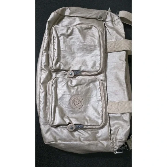 Kipling Cyrene Carry On Travel Bag Crossbody Double Handle Metallic Rose Gold - Picture 2 of 14